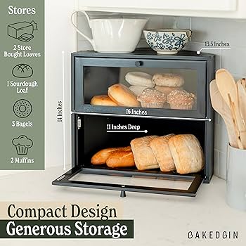 BREAD BIN 2個 Amazon.com - BWQZXES Bread Box Bread Bin Storage Double